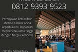 TERLARIS, CALL: 0812–9393–9523, Pabrik Mesin Pembuat Es Batu Balok 8 Ton Di Yahukimo