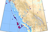 British Columbia: Earthquakes in the last 30 days