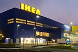 External facade of IKEA, Swedish furniture store