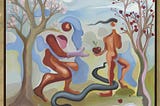Adam & Eve Painting by Christos Efstathiou