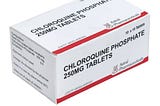 A box of Chloroquine Phosphate 250mg tablets