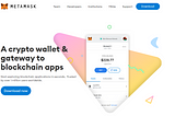 Image of the MetaMask website homepage.