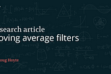 Moving average filters