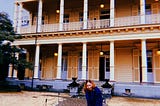 Me in front of Former Iwasaki House Garden