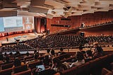 A full auditorium at the opening session of CHI 2023 in Hamburg.