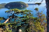 A beautiful image of Deception Pass taken from a cliff