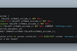 SQL Code example with error message