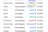 A app tracking interface based on common spreadsheets