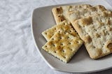 Crackers on a plate