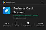 Google Search for Business Card Scanner App