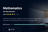 Mathematics course on 365 Data Science platform by Iliya Valchanov