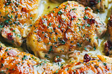 Skillet Chicken with Bacon and White Wine Sauce