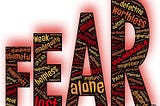 The words Fear and within each letter the associated emotions are listed.