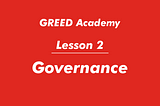 Lesson 2. Governance