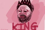 Old drawing by Ava Zeldman of her father, Jeffrey Zeldman (“@ zeldman”) as a king.