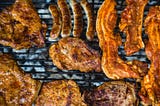 Photo of meat grilling.