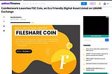 FILESHARE COIN : FSC Press Release > YAHOO FINANCE — March 14, 2023