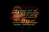 A dark image of Donkey Kong with a text overlay that reads: “This product will not operate when connected to a device which makes unauthorized copies. Please refer to your instruction booklet for further information.”