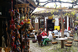 Terrace on the streets of Safranbolu, northern Turkey