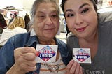 Photo of MoveOn organizer Kenia Leon with her mother