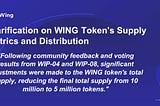 Clarification on WING Token’s Supply Metrics and Distribution