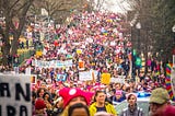 Thousands take to the streets to protest the election of Donald Trump.