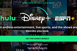 Website for Hulu showing the Disney Bundle
