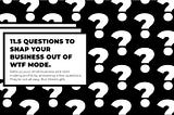 11.5 questions to snap your business out of WTF mode.