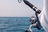 An image of fishing in a wide, blue ocean.