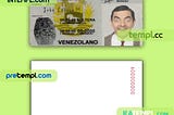Venezuela ID template in PSD format, fully editable, with all fonts