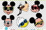 Mickey and Friends sunglasses svg, mickey head svg, donald duck sunglasses clipart png, layered by color svg, goofy sunglasses svg,cut file