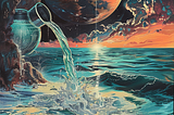 I used AI from words in this article to create an image for Pluto in Aquarius. I based it on the style of midcentury Sci Fi novels.
