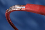 Medical Device Stent on Balloon in Curved Artery