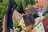 The city walls of Rothenburg ob der Tauber in Bavaria / Germany