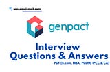 Genpact — Finance Genpact Interview Questions & Answers PDF