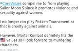 EVO, Skullgirls and pro-censorship being the sign of toxicity and extremism.