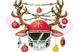 Cute Football Reindeer Christmas PNG