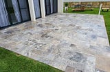 Silver Travertine French Pattern Outdoors: A Harmonious Blend