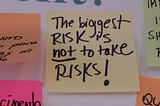 The biggest risk is not to take risks