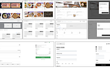 Wireframe results for Uber eats, composed of 5 screenshots and their respective prototype