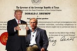 Trump and Abbott with faux pardon