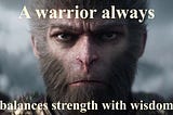 «A warrior always balances strength with wisdom»