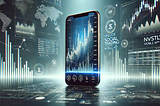 Cover image featuring a smartphone displaying the NVSTly mobile app interface with trading charts, social features, and financial data. The background includes abstract lines, financial icons, and a futuristic design emphasizing stocks, forex, and cryptocurrency trading.