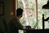 Man working from home at his computer