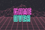 80s Game Over in sign in neon.