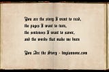 You Are the Story