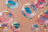 An image of AI-generated bubbles in the style of an acrylic painting