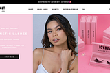 Screen capture of Icybeaut eCommerce store homepage.