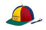 A sad noogler hat with a broken propeller that says no google