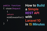 How to Build a Simple REST API with Laravel 10 in 15 Minutes